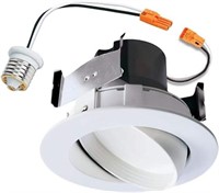 RA 4 in. White Integrated LED Recessed Light Adjus