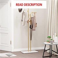 $80  Marble Coat Rack  4 Hooks  67'H  Gold