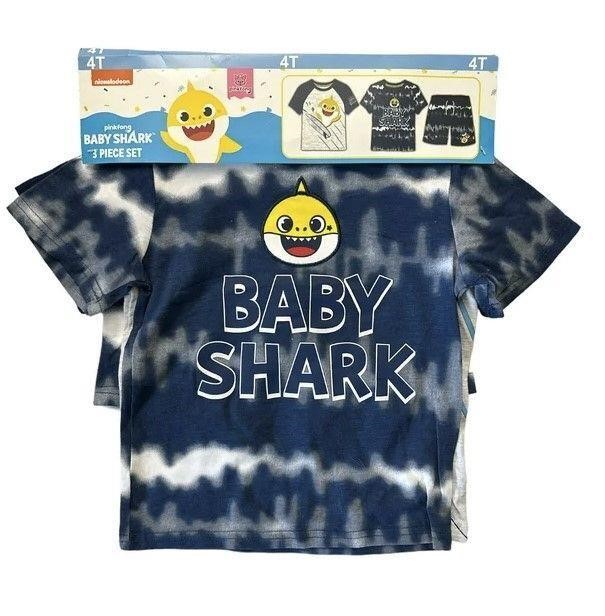 Boy's Baby Shark 3pc T-Shirts and Short Set (4T)