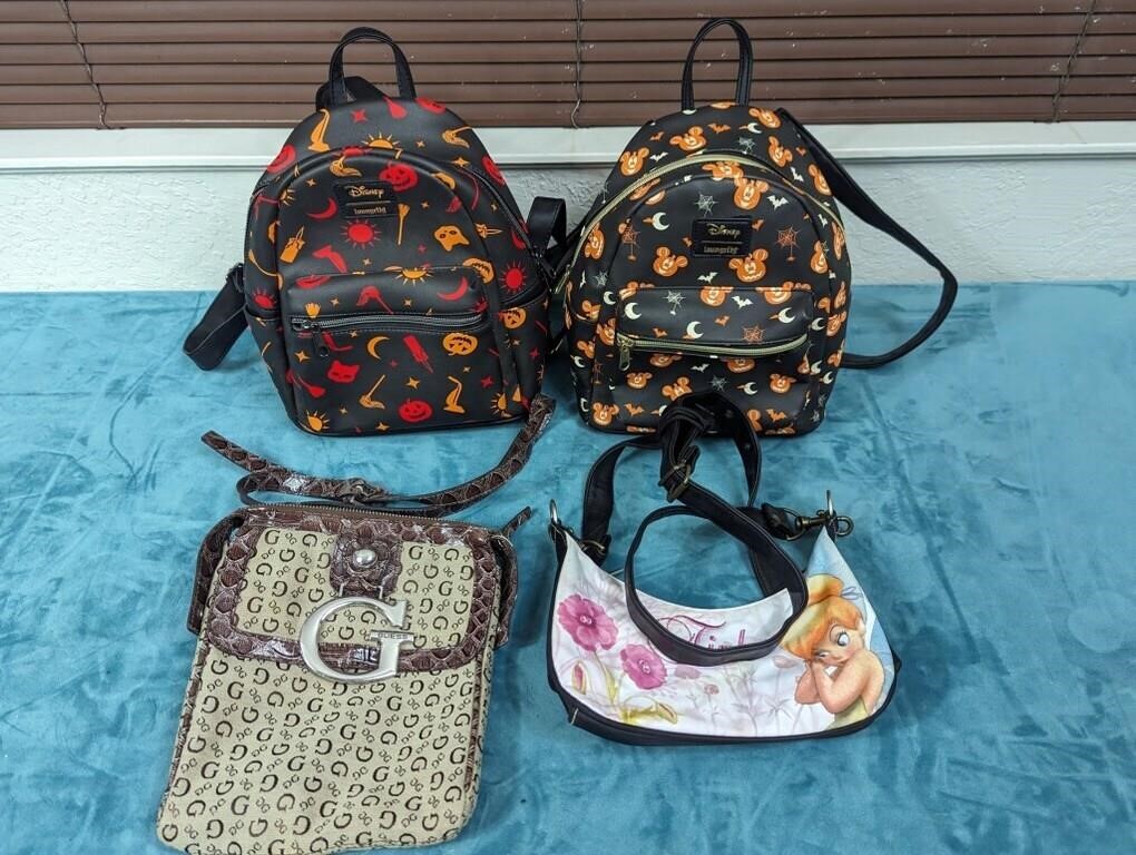 Disney Loungefly, Tinkerbell, & Guess Purses