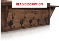 $50  24 Wood Coat Rack Shelf  Rustic Brown