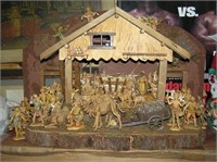 Large circa WWII illuminated manger set