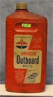 Vintage American Oil Co. outboard oil container