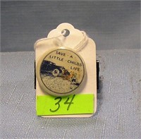 Antique automotive child safety button
