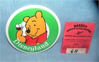 Winnie the Pooh Disneyland pictural pin back butto