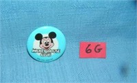 Vintage Mickey Mouse Club pictural pin back button
