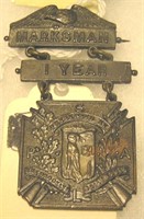Vintage WWI bronze marksman medal