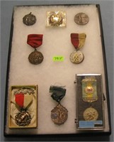 Group of early sports medals, ribbons & awards