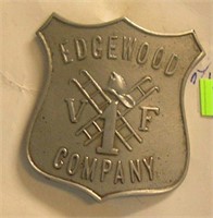 Antique Edgewood company 1 fire Dept badge