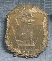 Antique firemans exempt shield dated 1884