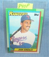 Vintage Juan Gonzalez rookie baseball card