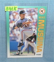 Vintage Mike Mussina rookie baseball card