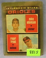 Rookie baseball card: Adamson and Freed
