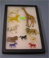 Group of vintage jungle and farm animals