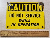 Vintage Porcelain Caution Sign 7x 10"