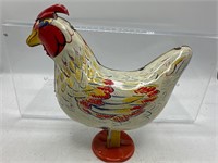 Vintage wyandotte metal chicken toy