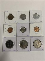 (9) WORLD FOREIGN COINS MIXED LOT