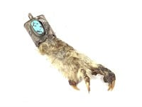 Owl Claw Pendant w/ Turquoise Clasp