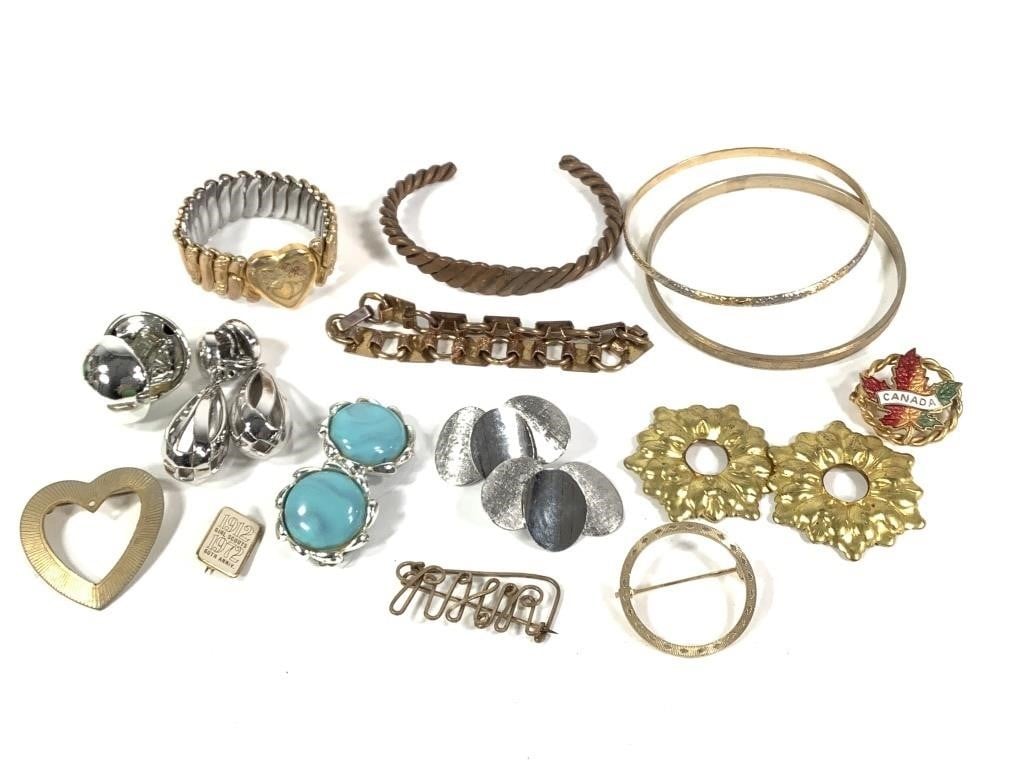 12k Gold Heart Bracelet & Other Misc. Jewelry