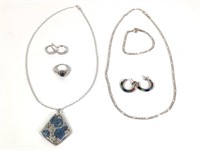 Sterling Silver Chains, Earrings & Ring