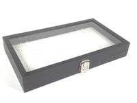 Black Ring Display Case w/ Clear Glass Lid