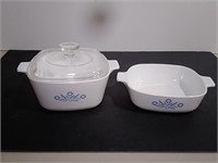 Two Corning Ware Casserole Dishes