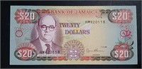 1995 Jamaica Unc $20 Banknote