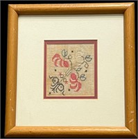 Antique Embroidery Linen - Framed