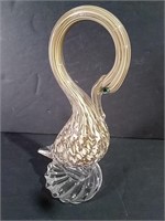 Glass Swan W/ Process Cracking As Shown Repaired