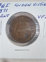 Nice VF20 Grade 1871 PEI Cent Queen Victoria