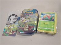 Unsearched Pokémon Cards W/ Collectible Tin