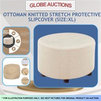 OTTOMAN KNITTED STRETCH PROTECTIVE SLIPCOVER