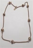 AVON GOLD TONE KNOT BEAD NECKLACE