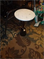 MARBLE TOP TABLE 24" T X 14" ROUND / LR