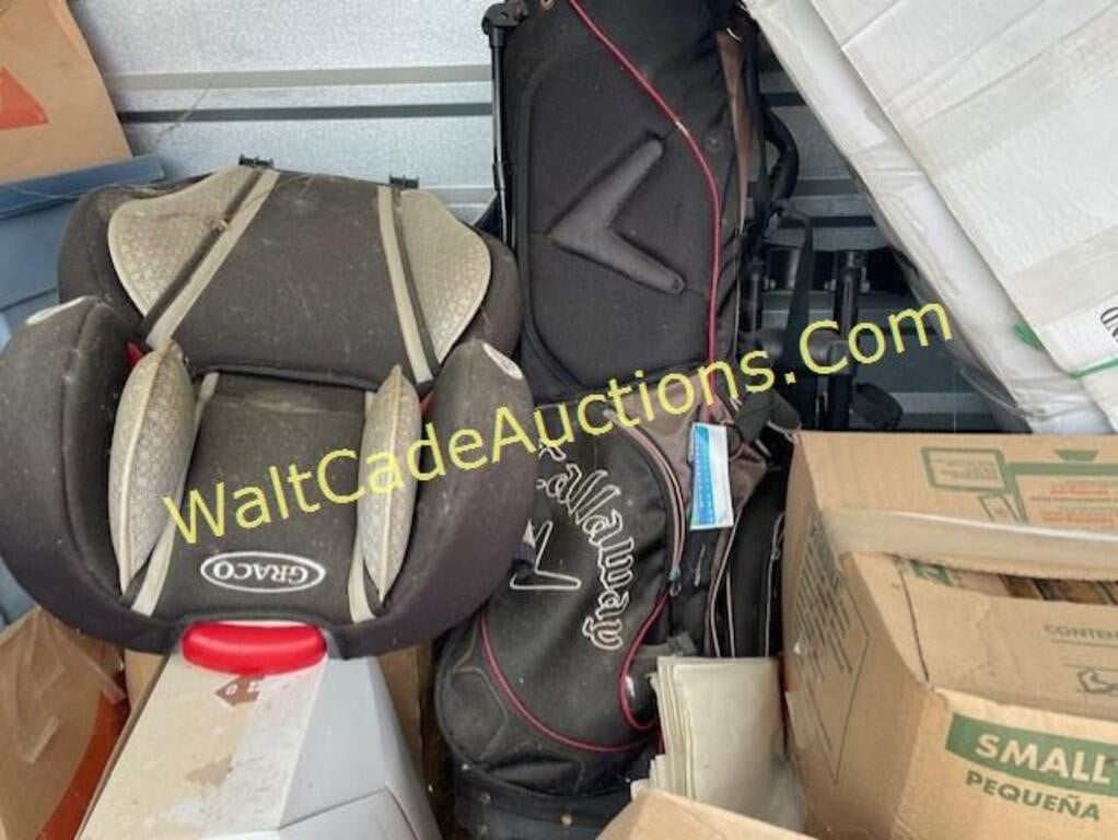 GOLF BAGS, TV, BOXES