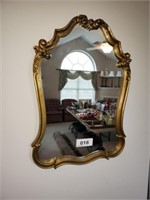 20 X 24 GOLD MATERIAL FRAMED WALL MIRROR