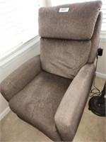 BROWN FABRIC ELECTRIC RECLINER-