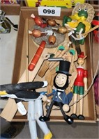 LOT HAND MADE WOOD MOVING TOYS