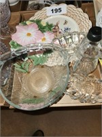 LOT MISC. GLASS BOWL, RABBIT PLATE & OTHER ITEMS