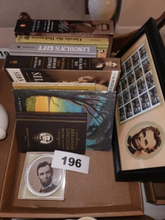 LOT LINCOLN RELATED- STAMPS BOOKS PICTURE