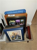 LOT VARIOUS SIZE PICTURES & FRAMES