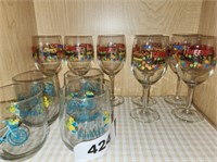 LOT CHEERS WINE GOBLETS & BLOOM SMALL TUMBLERS
