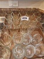 2 FLATS CLEAR GLASS TUMBLERS