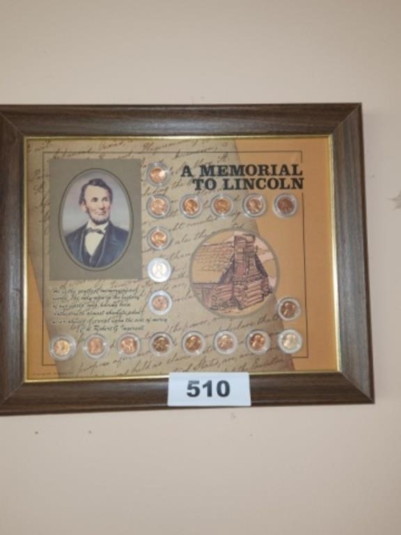 A MEMORIAL TO LINCOLN FRAMED PENNY SET