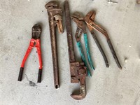 Bolt cutters/monkey wrench lot (5)