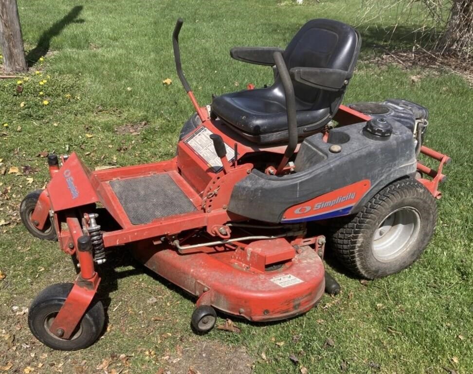 Simplicity Zero Turn Mower- Tested & Working