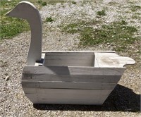 Wood Swan Planter Box