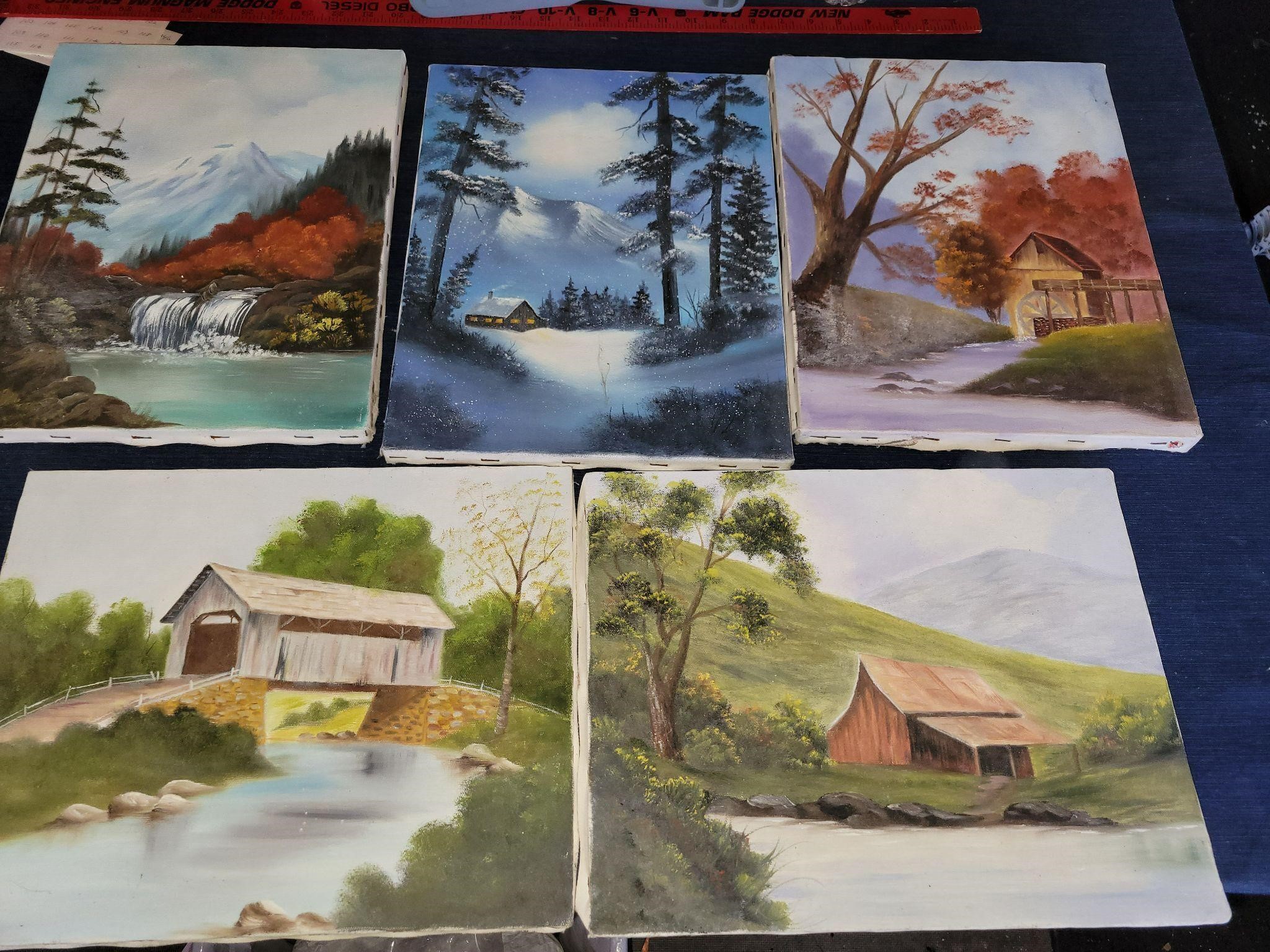 5 Hanpainted Canvas Pictures