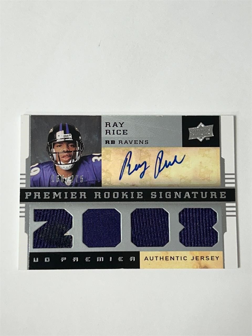 2008 UD Ray Rice Auto Jersey RC #/275