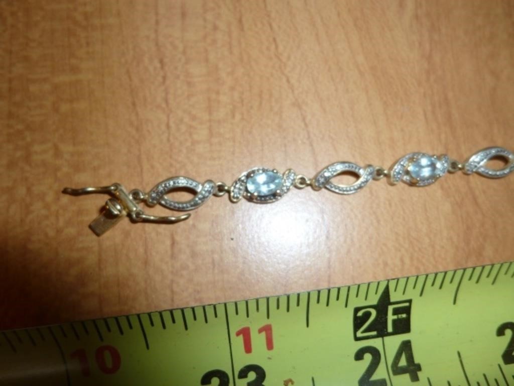 Sterling Silver & Stones Lady's 7" Bracelet